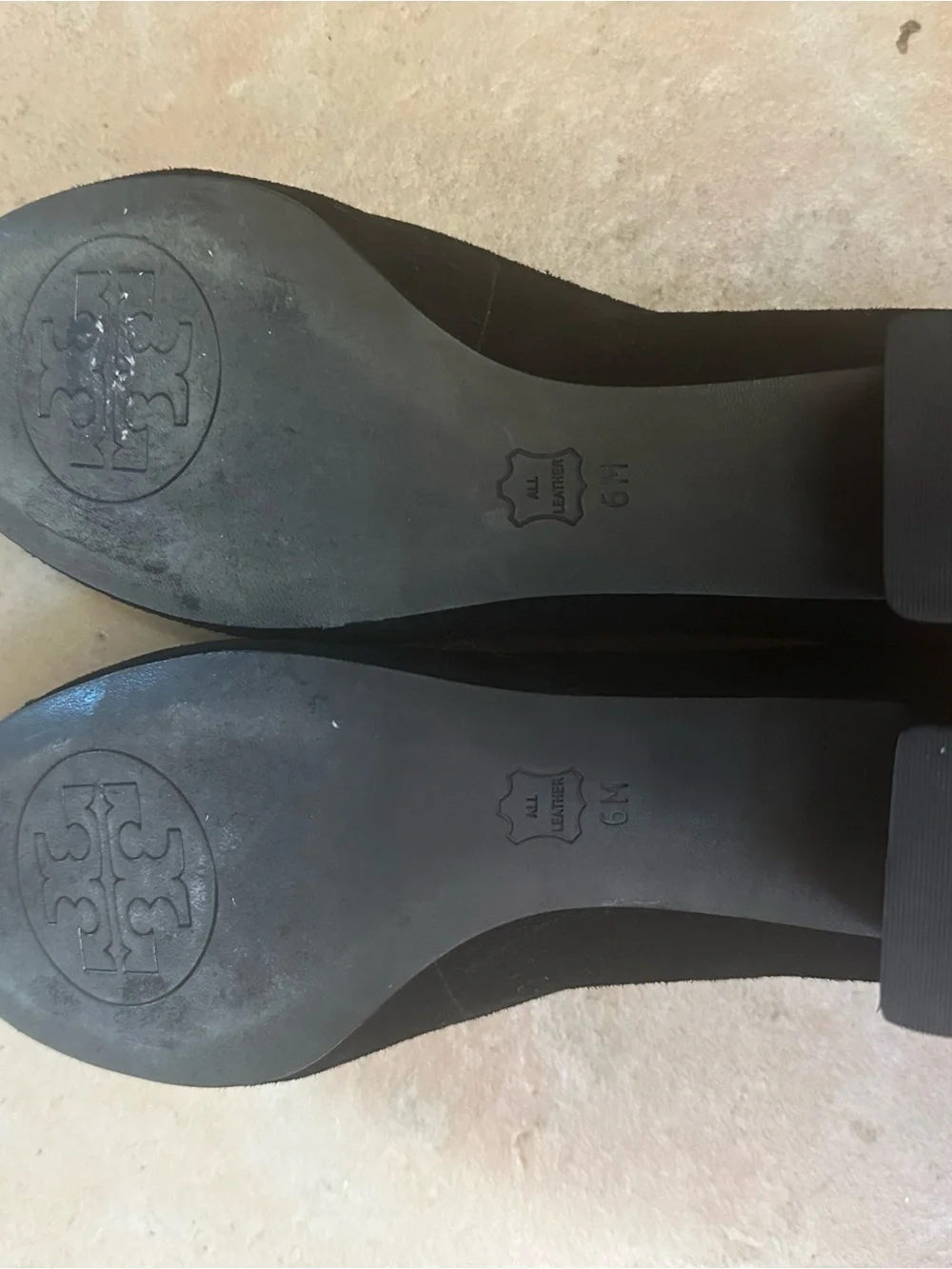 Tory Burch Black Suede Embellished Mid Heel Pumps